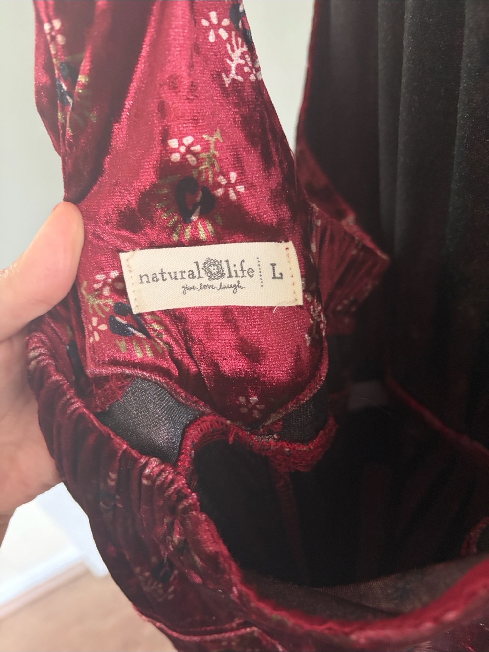 NATURAL LIFE Burgundy Floral Velvet Jumper - Picture 2 of 8